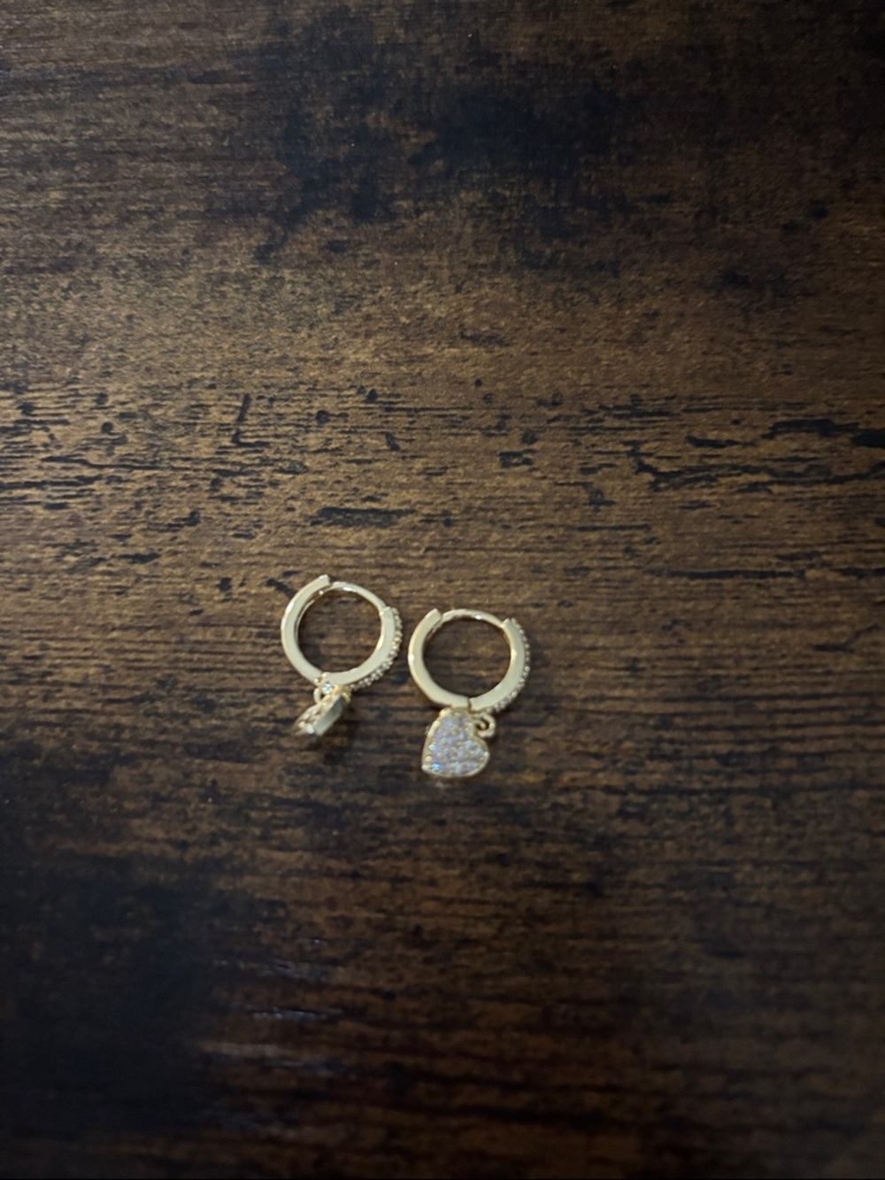 Gold Heart Pavé Huggie Hoop Earrings - Women's Jewelry